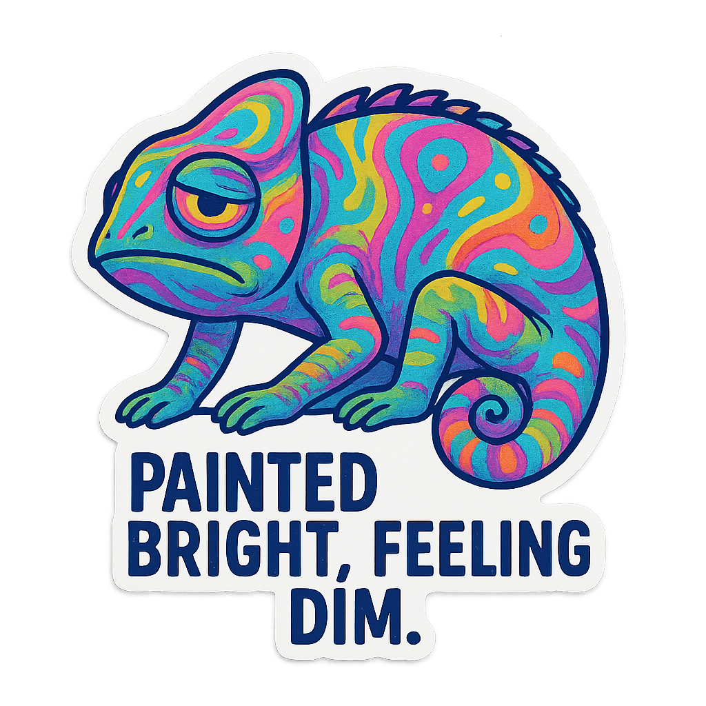Chameleon Painted Bright, Feelling Dim Sticker