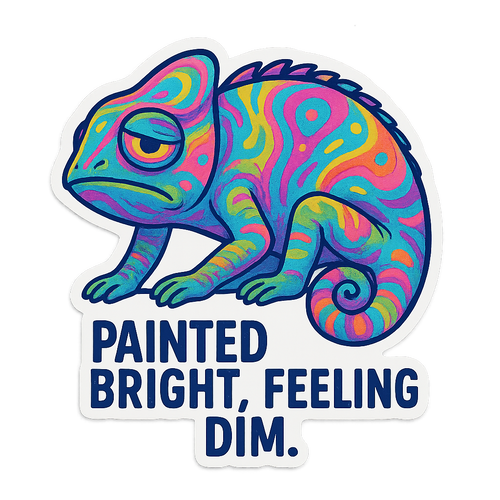 Chameleon Painted Bright, Feelling Dim Sticker